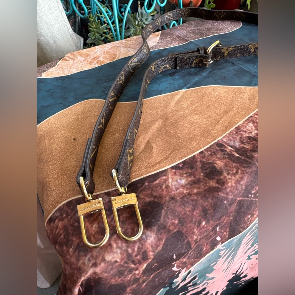 Louis Vuitton Brown Monogram Canvas Strap with Gold Hardware